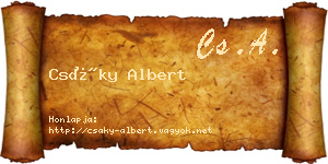 Csáky Albert névjegykártya