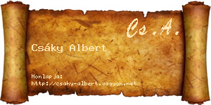 Csáky Albert névjegykártya