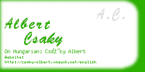 albert csaky business card